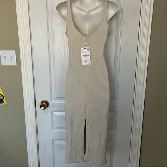 Zara  Ribbed Sleeveless Dress Women Small - Picture 4 of 11